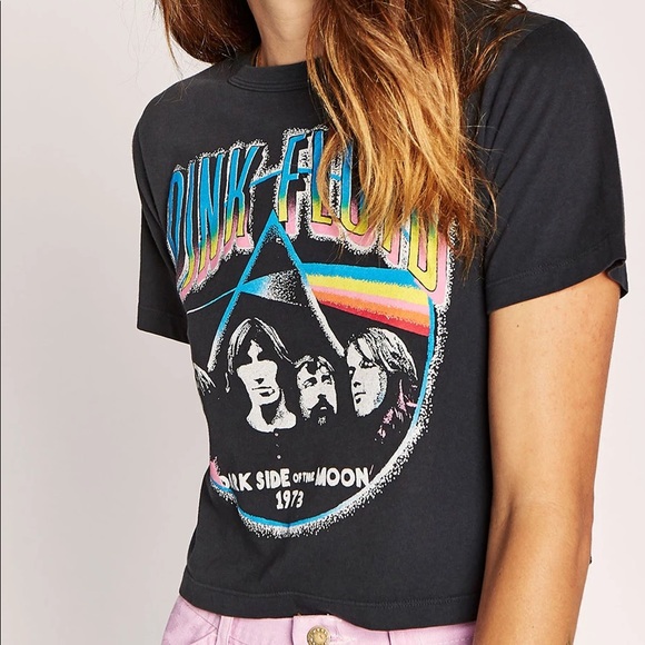 Daydreamer Tops Daydreamer Pink Floyd Cropped Band Tshirt Poshmark